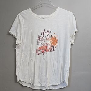 Women's White Graphic Tee - Hello Fall Maurices
